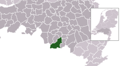 Highlighted position of Bergeijk in a municipal map of North Brabant