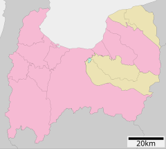 富山市立萩浦小学校の位置（富山県内）