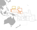 Image 16Outline of sovereign (dark orange) and dependent islands (bright orange) (from Micronesia)