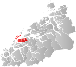 Mapa do condado de Møre og Romsdal com Haram em destaque.