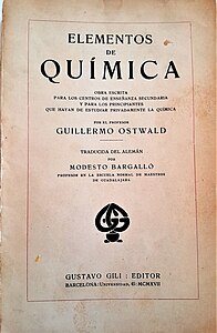 Portada libro Elementos de Química de Ostwald