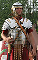 A reenactor dressed as a Roman soldier in lorica segmentata