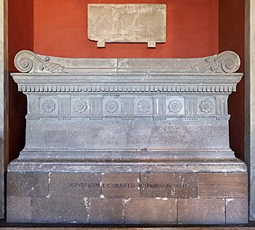 Roman Doric frieze on the Sarcophagus of Lucius Cornelius Scipio Barbatus, Vatican Museums, Rome, c.270 BC
