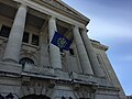 The Vice Regal Standard over the Saskatchewan Legislative Building at the installation of W. Thomas Molloy