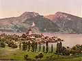 Spiez harbour and Lake Thun (ca. 1900)