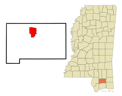 Location of Wiggins, Mississippi