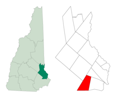 Location within Strafford County, New Hampshire