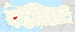 Provincia di Uşak – Localizzazione