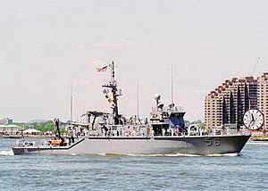 USS Kingfisher on the Hudson River