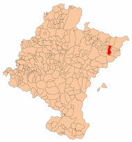 Localização do município de Vidángoz em Navarra