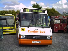 An Optare MetroRider in the Clipper livery used from 1987