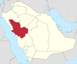 Map of Saudi Arabia with Madinah highlighted