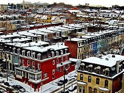 From the 11th floor deck of 2601 Pennsylvania Ave, Overlooking 26th and Aspen Streets intersection