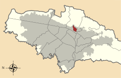 Location of the locality in the city of Bogotá