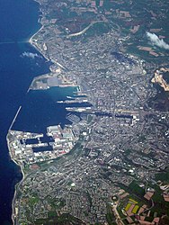 An aerial view of Cherbourg