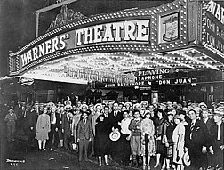 Projection de Don Juan avec John Barrymore dans un cinéma Warners.