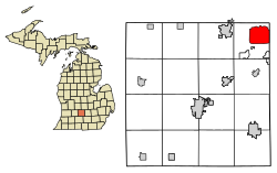 Location of Waverly in Eaton County, Michigan