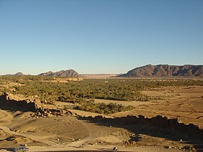 Vista de Figuigue e do seu oásis