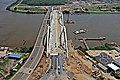 The old and new bridge next to each other in August 2021