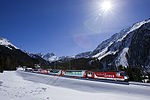 The Glacier Express train in the Albula Valley