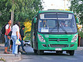 A man taking a bus