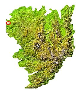 Carte de localisation des monts de Blond dans le Massif central.