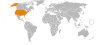 Location map for the Marshall Islands and the United States.