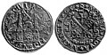 Riga halfmark with the big city coat of arms (silver 437.5, weight 5.48-5.70 g, diameter 24.0 mm, minted in 1565, 1566, 1568, 1572, 1573).