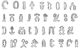 Grouping of bright/shining glyphs (Venus, Sirius, the Moon, etc