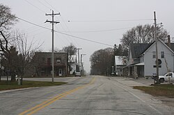 Looking north on Marken Road at School Hill