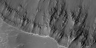 Layers on an unnamed crater wall, as seen by HiRISE under HiWish program