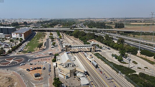 תחנת הרכבת במבט אווירי, יולי 2020