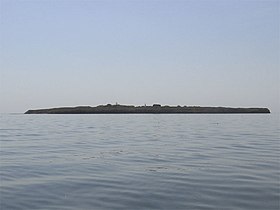 L'île vue depuis le niveau de la mer