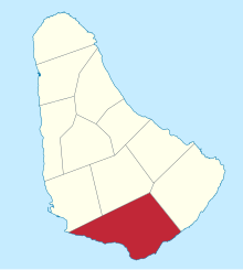 Map of Barbados showing Christ Church