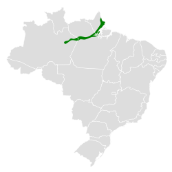 Distribución geográfica del curutié escamoso.