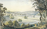 "North East View of Eggesford" dated 1797, watercolour by Rev. John Swete. Devon Record Office ref: 564M/F11/99