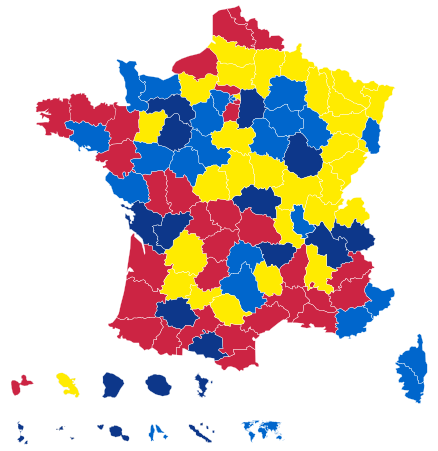 Candidats arrivés en deuxième position dans chaque département au 1er tour.