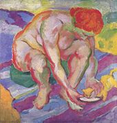 Franz Marc Desnudo con gato, 1910