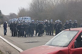 Peloton d'intervention : démonstration de maintien de l'ordre.