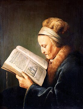 Gerard Dou, Vieille femme lisant un lectionarium, vers 1631, Rijksmuseum Amsterdam.