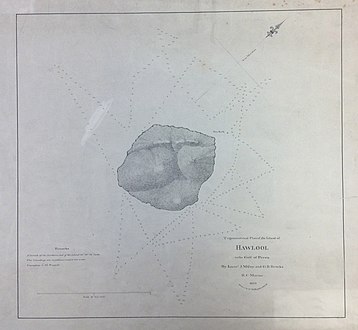 'Trigonometrical plan of the island of Hawlool in the Gulf of Persia' by G.B. Brucks (1823)
