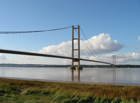 Le pont du Humber, depuis la rive sud