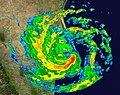 Image 33Radar image of Hurricane Erika making landfall over Northeastern Mexico (from Tropical cyclone observation)