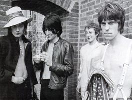 The band in circa 1969: (left to right) Rod Stewart, Ronnie Wood, Micky Waller and Jeff Beck.