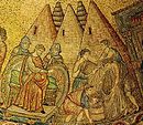 הפירמידות של גיזה, פסיפס מהמאה ה-13 בבזיליקת סן מרקו.