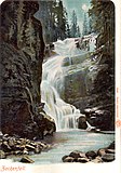 An early 20th-century German postcard featuring the waterfall