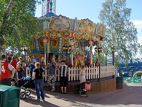 A carousel at Linnanmäki in Helsinki, Finland.
