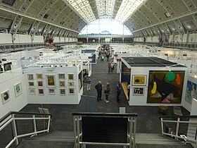 Inside elevated view of the art fair