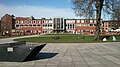 Table tennis with a view to the former main library in red brick