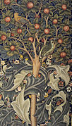 Detail of Woodpecker tapestry, 1885